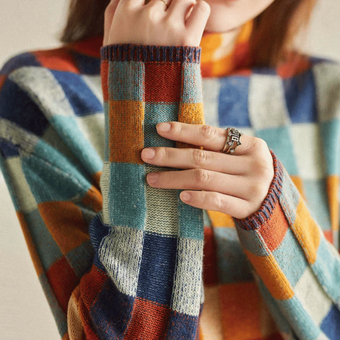 Ravelyn™ Patchwork Turtleneck Sweater