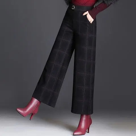 Somerset Plaid Wide-Leg Trouser