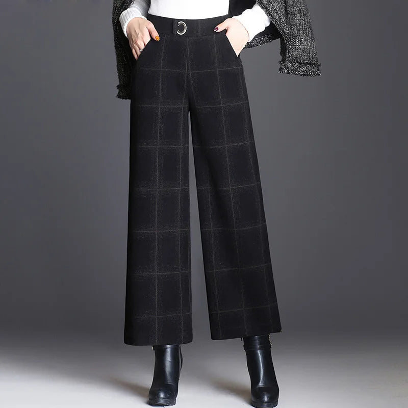 Somerset Plaid Wide-Leg Trouser