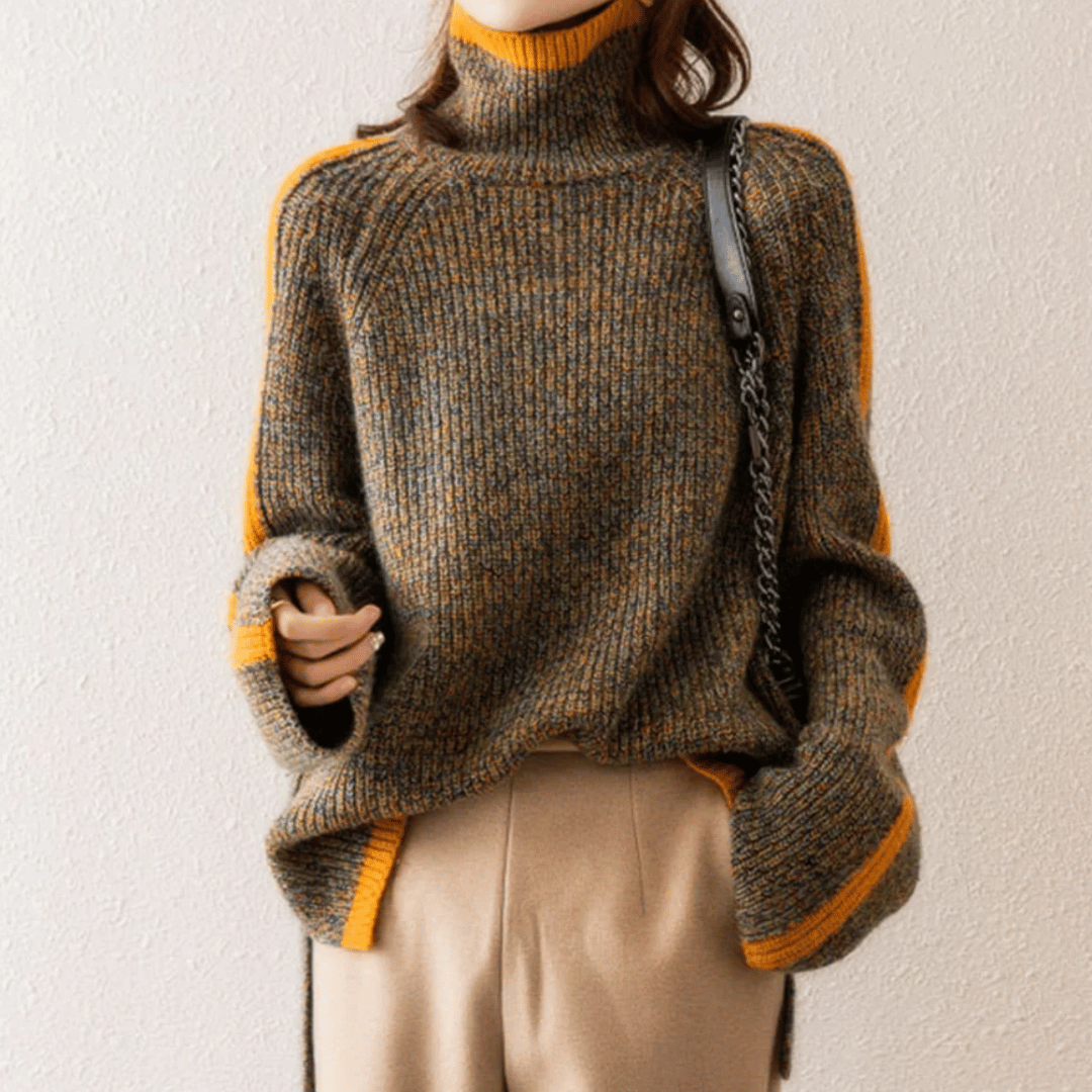 Ravelyn™ Melange Knit Turtleneck Sweater