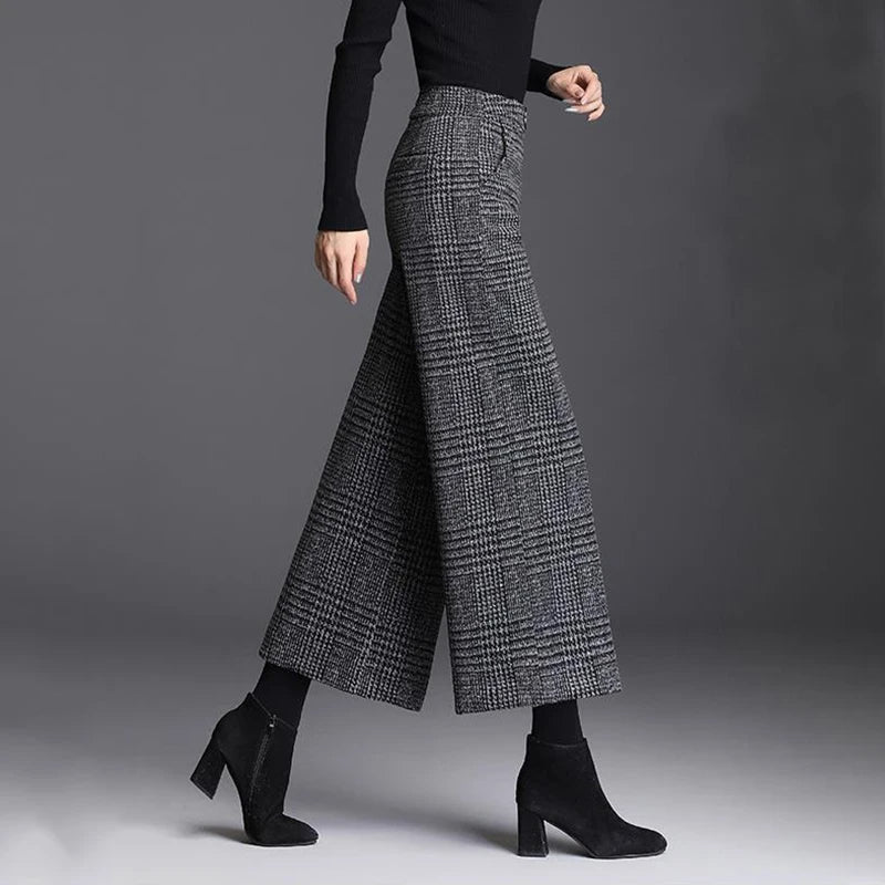 Somerset Plaid Wide-Leg Trouser