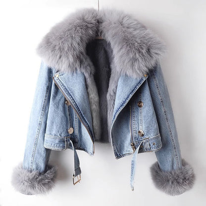 Olivia Klein Luxurious Denim Coat