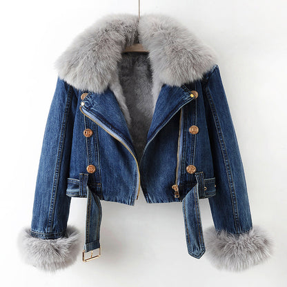 Olivia Klein Luxurious Denim Coat