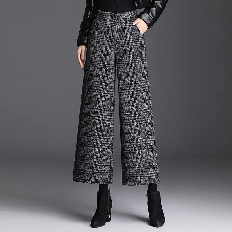 Somerset Plaid Wide-Leg Trouser